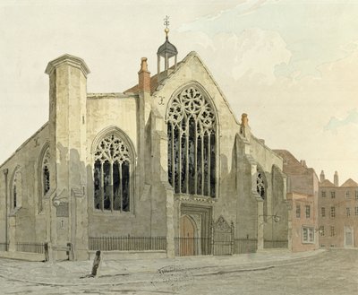 Chiesa di Austin Friars, Broad Street, da Nord-Ovest, c.1780 da English School